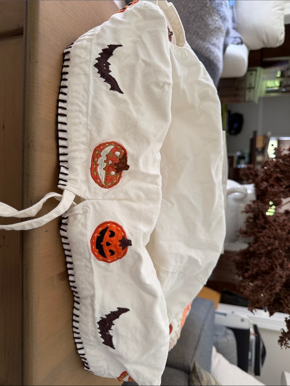 Pottery Barn Kids White Halloween Pumpkin Basket Liner